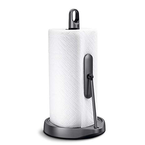 simplehuman Tension Arm Paper Towel Holder, Black Stainless Steel