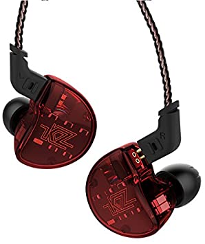 Linsoul KZ ZS10 5 Drivers in Ear Monitors High Resolution Earphones/Earbuds with Detachable Cable (Without Mic, Red)