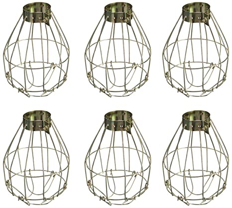 Uonlytech 6pcs Metal Lamp Bulb Guard Clamp Light Bulb Cage Guard Metal Bulb Guard Lamp Cage Vintage Light Cage Hanging Industrial Lamp Covers Pendant Decor for Home Bar