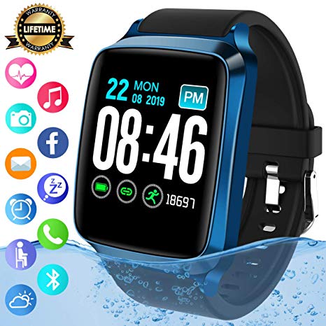 Smart Watch,Bluetooth Smartwatch Sports Fitness Watch Activity Tracker with Heart Rate Blood Pressure Monitor IP67 Waterproof Fitness Tracker Smart Bracelet Wristband for Android iOS Phones Men Women