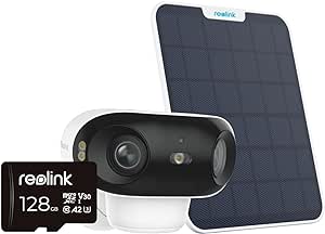 REOLINK Argus 4 Pro   6W Solar Panel & SD Card (128GB) - 4K Security Camera, ColorX Night Vision, 180° Blindspot-Free View, Dual-Band Wi-Fi 6, Smart AI Detection, No Monthly Fee