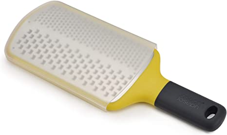 Joseph Joseph 20139 Multi-Grate Compact Paddle Grater with Coarse and Fine Blades Non-Slip Handle Dishwasher Safe, One-size, Yellow