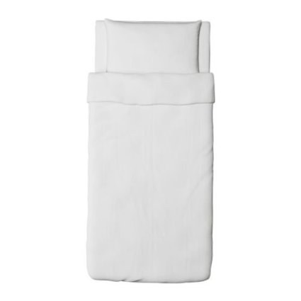 Ikea Dvala Duvet Cover and Pillowcase, White, Twin