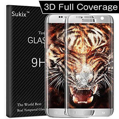 Sukix Galaxy S7 Screen Protector Tempered Glass Full Screen Protector Film for Samsung Galaxy S7