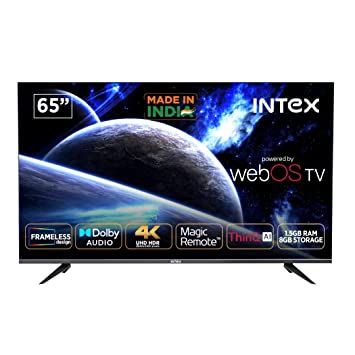 Intex 164 cm (65 inches) 4K Ultra HD Smart LED TV Smart LED-WOS6501U (Black)