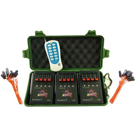 BILUSOCN 12 Cue Wireless Firework Firing Ignition System w/ Remote & 24 FREE Talon Igniters