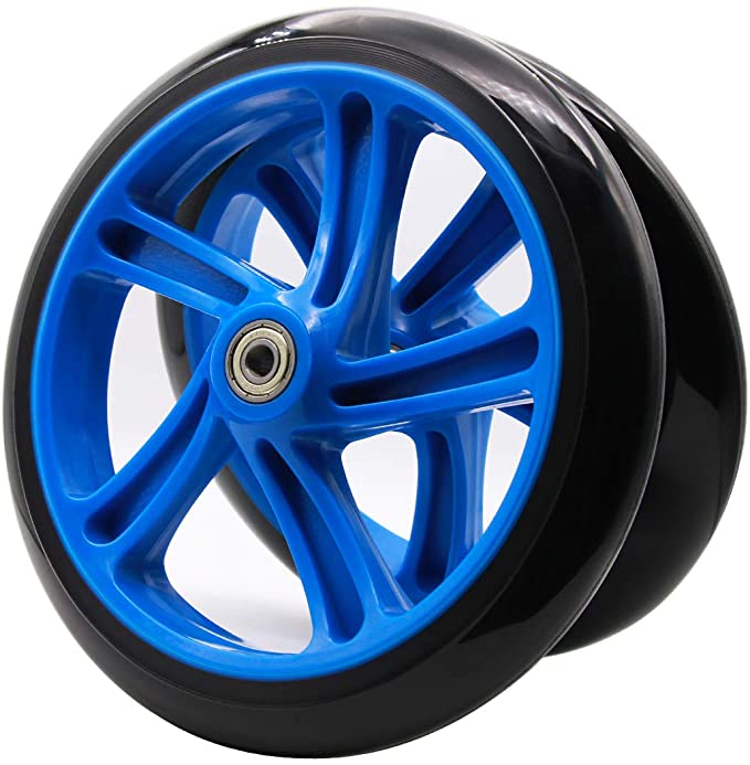 Z-FIRST 2PCS 200mm Adult Scooter Wheels with ABEC 9 Bearings for Razor and Adult Kick Scooters (Blue)