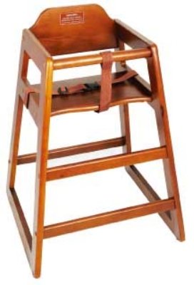 Winco CHH-104A Stacking High Chair W/ Walnut Finish - Wood High Chairs-CHH-104A