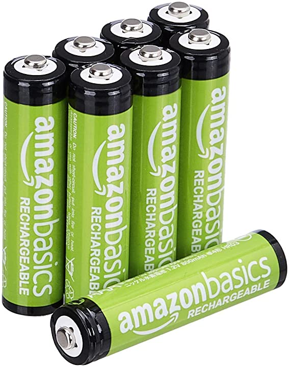 AmazonBasics AAA Rechargeable Batteries (800 mAh), Pre-charged - Pack of 8