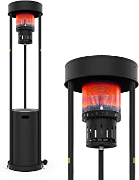 Patio Gas Heater, Terra Hiker Free Standing Outdoor, 16 kW Infrared Heater with British Standard Gas Valve, for Restaurant, Bar, 15-Minute Assembly, Using Propane Gas