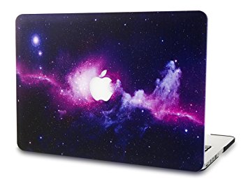 KEC MacBook Pro 13” Retina Case (2015) Cover Plastic Hard Shell Rubberized A1502 / A1425 Space Galaxy (Purple)