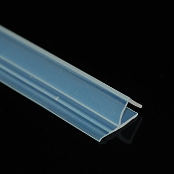 Frameless Shower Door Bottom Seal , 118 in Long Ansoon Frameless Glass Door Seal For 3/8" Glass (H-type)