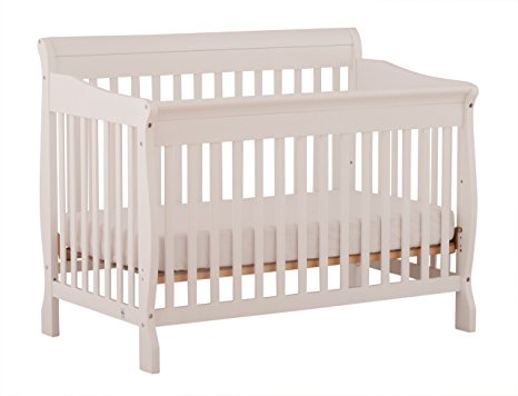 Stork Craft Modena 4 in 1 Fixed Side Convertible Crib, White