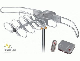 LAVA HD-2805 ULTRA UHF - VHF Outdoor HDTV Antenna with Motor Rotor and G3 technology