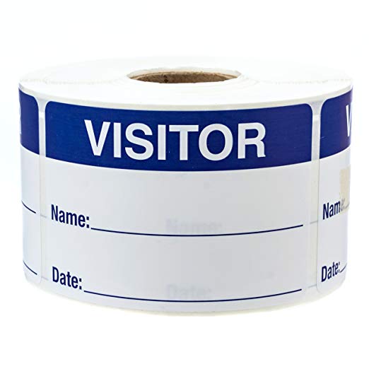 500 Visitor Pass/Identification Labels Stickers/Easy to Write On
