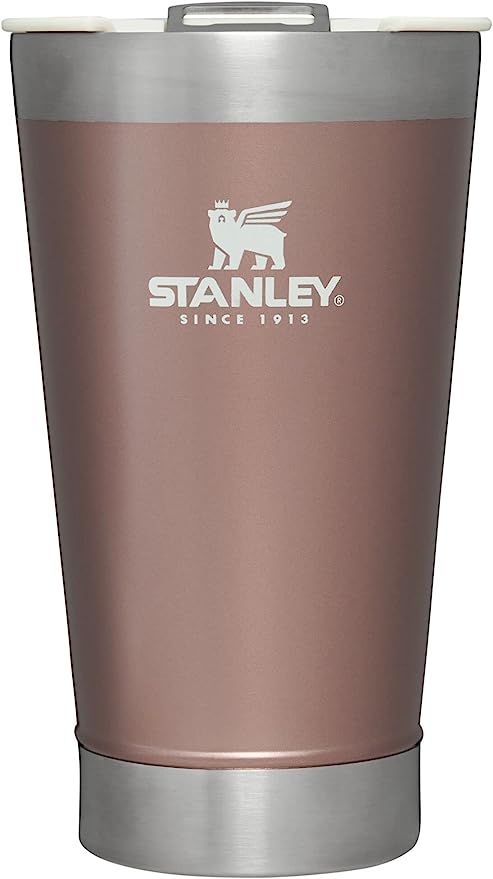 Stanley Classic Stay Chill Vacuum Insulated Pint Glass with Lid, 16oz Stainless Steel Beer Mug with Built-in Bottle Opener, Double Wall Rugged Metal Drinking Tumbler, Dishwasher Safe Insulated Cup