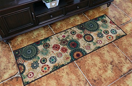 Boho Area Rugs Retro Floral - MeMoreCool Home Living Mats Protective Decorative Carpets 1PC 20 X 59 Inch