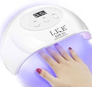 UV Light for Gel Nails, LKE Nail Dryer UV Nail Light 72W Lampe UV Ongle Gel Nail Polish Curing Lamp With 3Timer LED Nail Lamp for Gel Nails Polish Kit Nail Light Nail Art Accessories White