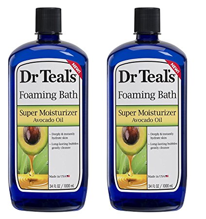 Dr. Teal's Ultra Moisturizing Foaming Bath with Avocado Oil,34 FL OZ (2 Pack-68 FL OZ)