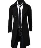 Benibos Mens Trench Coat Winter Long Jacket Double Breasted Overcoat