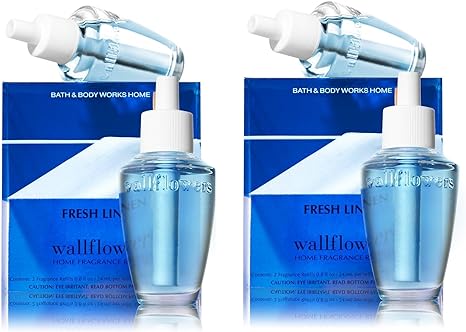 Bath & Body Works Fresh Linen Wallflower Bulb Refills TWO boxes, FOUR bulbs!