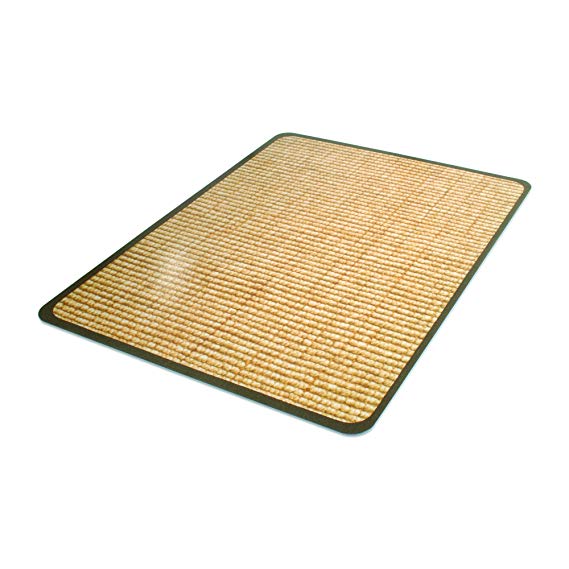 Deflecto DuraMat Decorative Chair Mat, Low Pile Carpet Use, Rectangle, Straight Edge, 36 x 48 Inches, Wool Jute Print (CM13142CWJ)