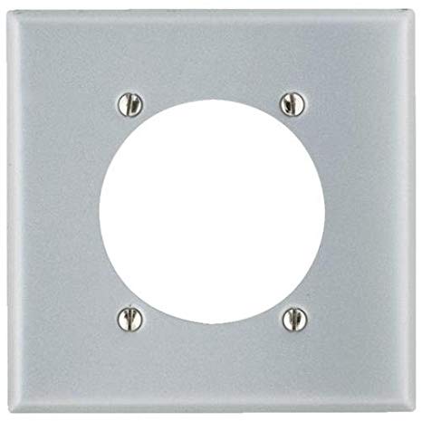 Leviton 4934 2-Gang Flush Mount 2.15 Inch Dia. Device Receptacle Wallplate, Standard Size, Steel Plate w/ Aluminum Finish