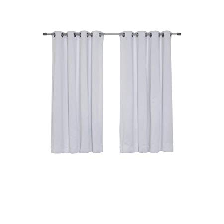 Best Home Fashion Silver Grommet Top Curtains - Vapor - 52" W x 63" L - Set of Two Panels