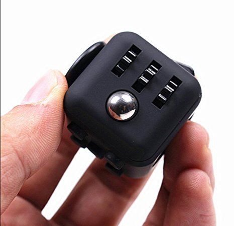 VISION Fidget Cube For Relieves Stress And Anxiety For Adults Playing In Hands Black