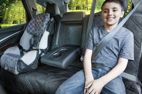 Bench Seat Protector For Up To 3 Seatbelts With Removable Zipper - Catch Crumbs and Spills Lifelong Promise Black Zipper Also Available In Black Bench