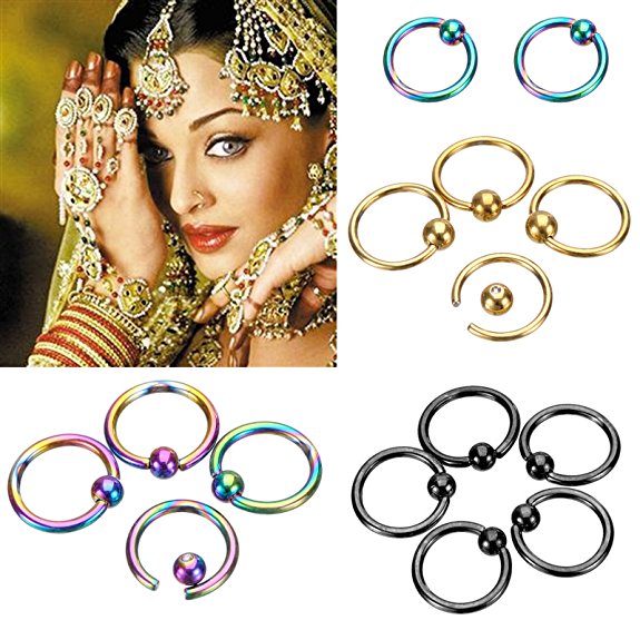Yshare® 20pcs 16G Stainless Steel Nose Hoop Ring Eyebrow Nipple Bars Rings Earring Body Piercing Studs Slave Jewelry 4 colors
