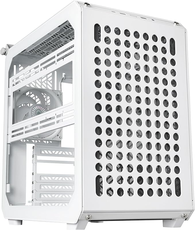 Cooler Master Qube 500 Flatpack – ATX-PC-Gehäuse, vollständig modular, 1 x 120 mm vorinstallierter SF-Lüfter, vertikale GPU-Halterung, unterstützt EATX-Motherboard & Zwei 280mm Radiatoren – Weiß