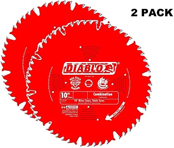 2 PACK Freud D1050X Diablo 10-Inch 50-tooth ATB Combination Saw Blade with 5/8-Inch Arbor and PermaShield Coating