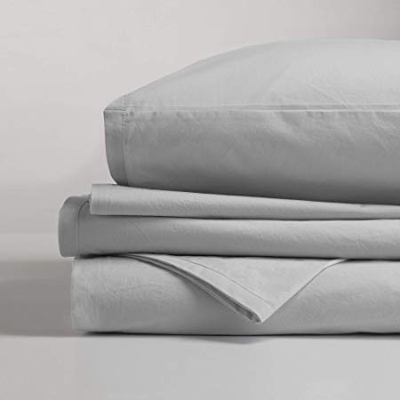 Gryphon Home Comfort Washed Sheet Set, Full, Light Gray