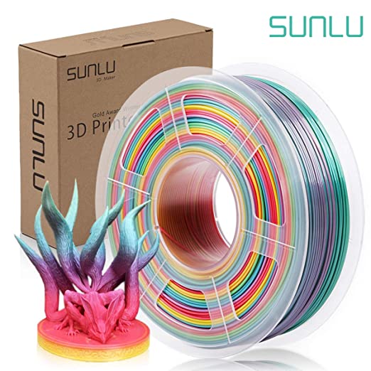 SUNLU Rainbow PLA Filament 1.75mm 3D Printer Filament 3D Pens 1KG PLA Filament  /- 0.02 mm (Rainbow)