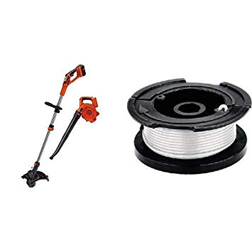 BLACK DECKER LCC140 40-volt Max String Trimmer and Sweeper Lithium Ion Co with Replacement Spool with 30 Feet