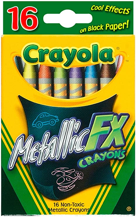 Crayola Bulk Buy Metallic FX Crayons 16 Pack 52-8816 (3-Pack)
