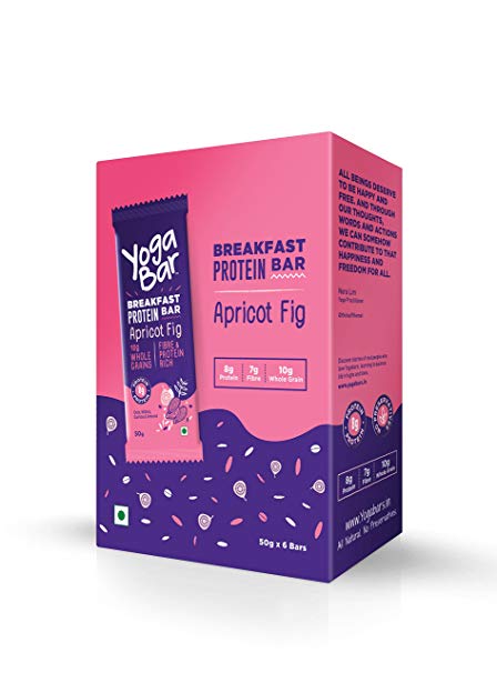 Yogabars - Breakfast Protein Bars (Apricot and Fig, Pack of 12)