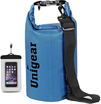 Unigear Dry Bag Waterproof, Floating and Lightweight Bags for Kayaking, Boating, Fishing, Swimming and Camping with Waterproof Phone Case