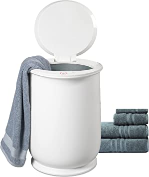 Homewerks Towel Warmer, Luxury Towel Warmer Fits Two Large Bath Towels for Bathroom or Spa, Blanket Warmer, Bucket Style, White Auto Shut Off 60 Minute Timer