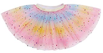 Lullaby 4 Layered Baby Tulle Tutu Skirt Girls Rainbow Sparkle Tutu