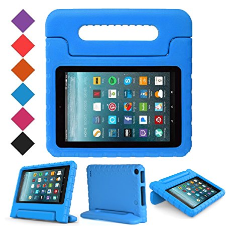 BMOUO All New Fire 7 2017 Case - Light Weight Shock Proof Handle Kid-Proof Cover Kids Case for All New Fire 7 Tablet (7th Generation, 2017 Release), Blue