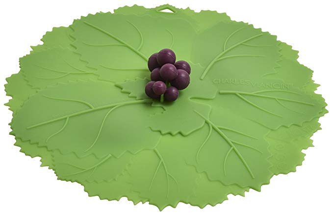 Charles Viancin Round Pan Lid / Spill Stopper / Airtight Food Storage Lid, Silicone, Grape, 23 cm / 9 inch