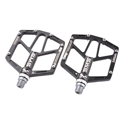 XCSOURCE 9/16" Road Mountain Bike Pedals Flat Platform MTB Bicycle Fixed Gear Aluminium Alloy 3 Sealed Bearing Black CS395