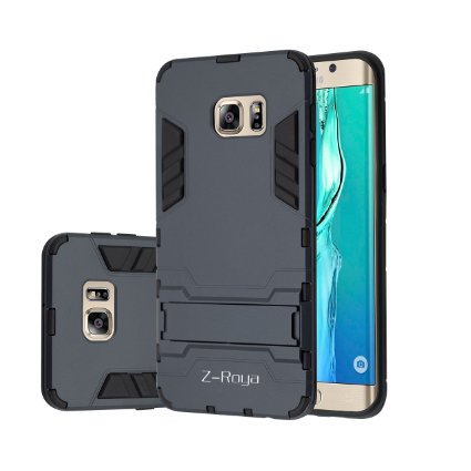 Galaxy S7 Edge CaseZ-Roya Robot-Bear Dual Layer Protective Hybird Armor CaseSlim FitAdvanced Shock Absorption Protection with Kick-Stand Feature for Samsung Galaxy S7 Edge-Black-CGTXS07EB