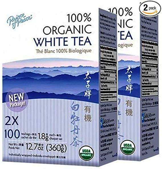 Prince of Peace Organic White Tea - 100 Tea Bags, 2 pack