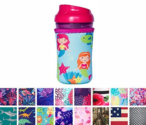 Koverz for Kids - #1 Neoprene Baby Bottle/Sippy Cup Insulator Cooler Coolie - Choose from 30  Styles! - Mermaids