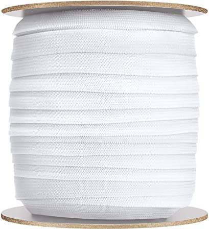 White Wide Sewing Elastic Knit Elastic Spool (1/4 Inch x 100 Yards)