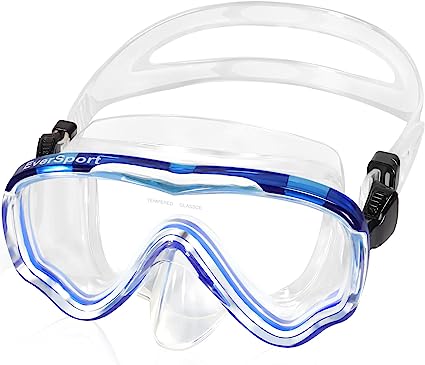 EverSport Swim Goggles Adult with Nose Cover, Clear Diving Mask Wide View No Blurring for Men Women Youth