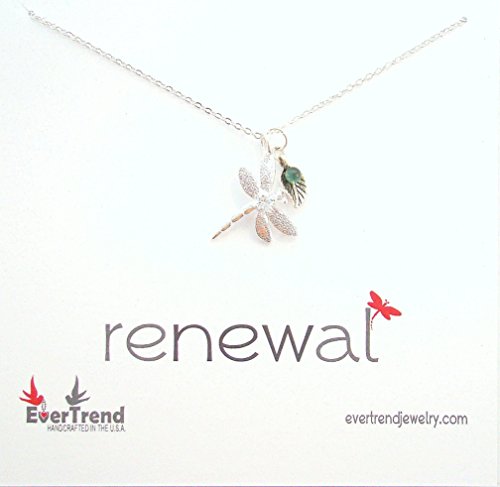 Renewal Dragonfly Birthstone Necklace